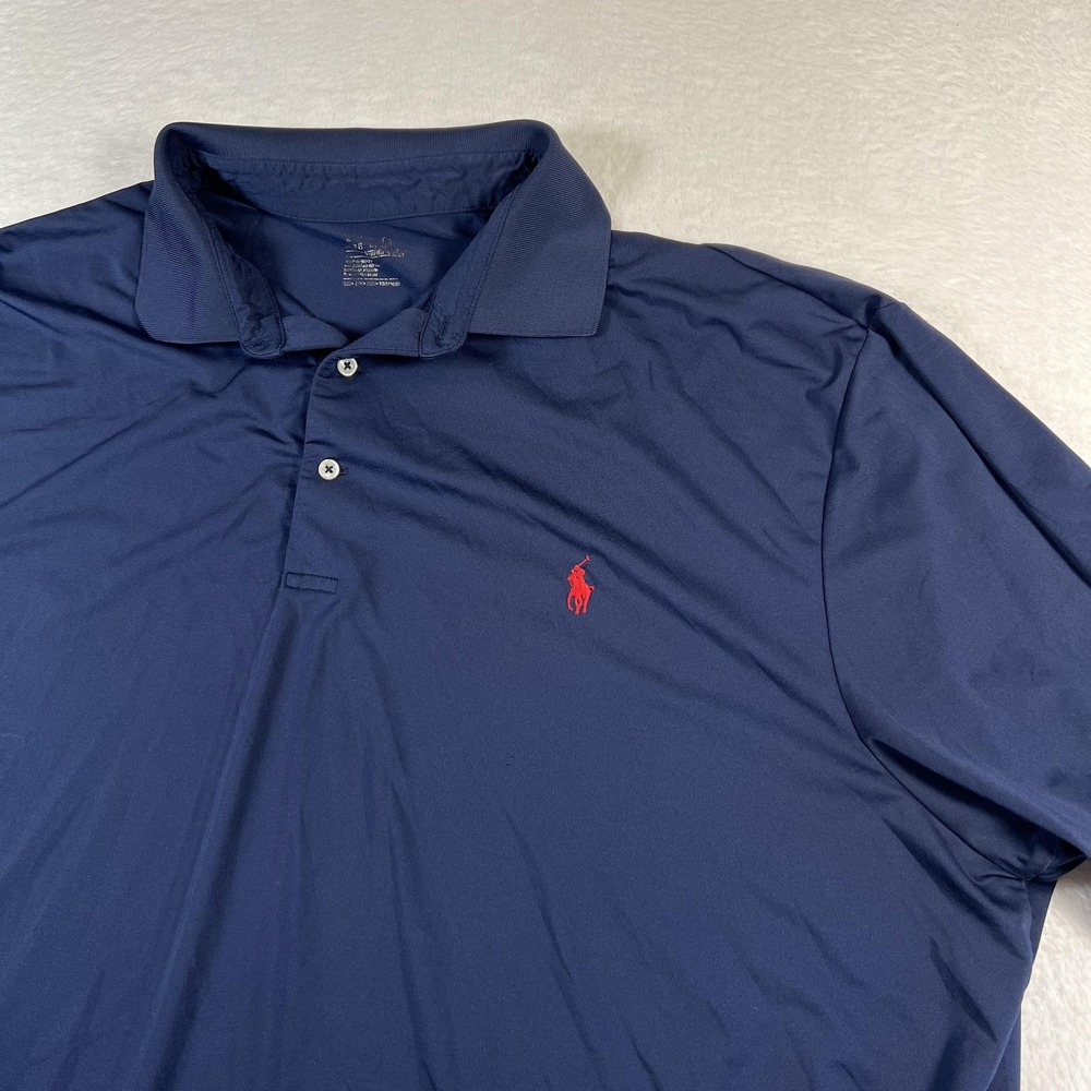 Polo Ralph Lauren Polo Shirt Mens 2XL Blue Performance Golf Pony Logo Stretch